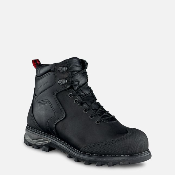 Black Men\'s Red Wing Burnside 6-inch Waterproof Safety Shoes | IE14637VO