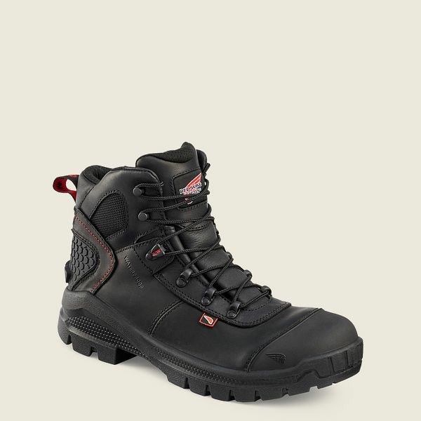 Black Men\'s Red Wing Crv 6-inch Waterproof Safety Toe Boot Work Boots | IE93671KE