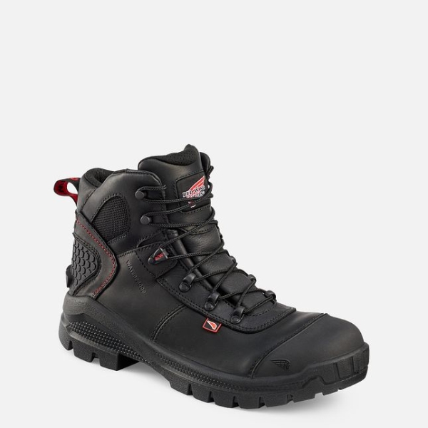 Black Men\'s Red Wing Crv™ 6-inch Waterproof Safety Shoes | IE83179TY