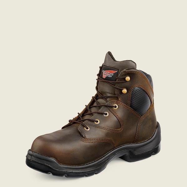 Black Men's Red Wing FlexBond 6-inch Safety Toe Metguard Boot Work Boots | IE85410ML