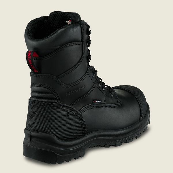 Black Men's Red Wing King Toe 8-inch Waterproof CSA Safety Toe Boot Work Boots | IE16708CD