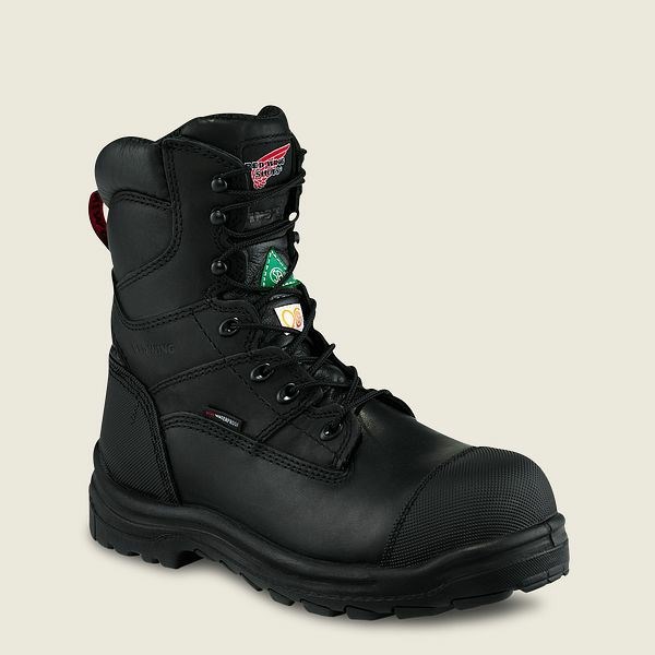 Black Men\'s Red Wing King Toe 8-inch Waterproof CSA Safety Toe Boot Work Boots | IE16708CD