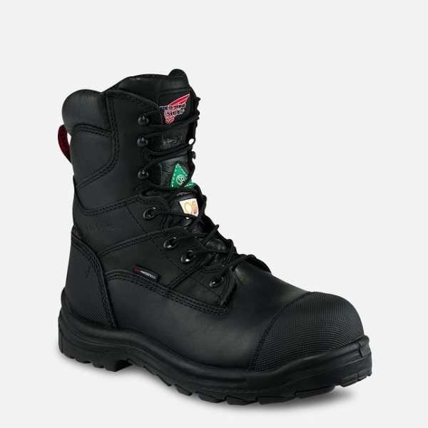 Black Men\'s Red Wing King Toe® 8-inch Waterproof CSA Work Boots | IE03296ZO