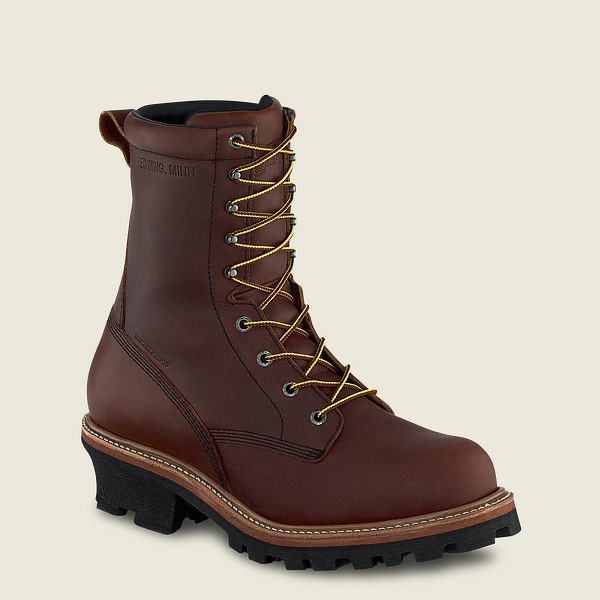 Black Men\'s Red Wing LoggerMax 9-inch Insulated, Waterproof Soft Toe Boot Work Boots | IE21803WS