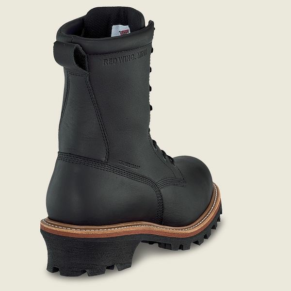 Black Men's Red Wing LoggerMax 9-inch Waterproof Safety Toe Boots | IE51874LC