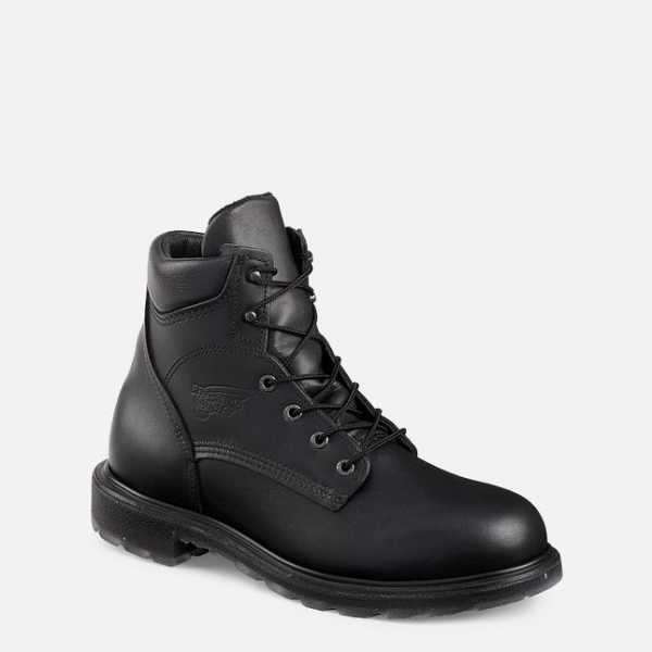 Black Men\'s Red Wing Supersole® 2.0 6-inch Work Boots | IE75180CM