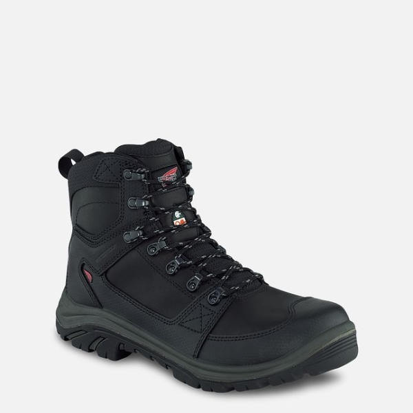 Black Men\'s Red Wing Tradesman 6-inch Side-Zip, Waterproof CSA Safety Shoes | IE24806IG