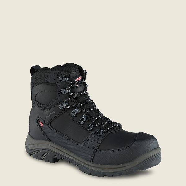 Black Men\'s Red Wing Tradesman 6-inch Side-Zip Waterproof Safety Toe Boot Work Boots | IE32097ZJ