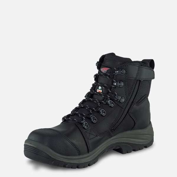 Black Men's Red Wing Tradesman 6-inch Side-Zip CSA Waterproof Shoes | IE97516IY