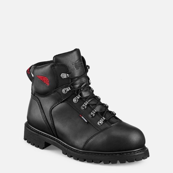 Black Men\'s Red Wing Truwelt 6-inch Waterproof Work Boots | IE96182RV