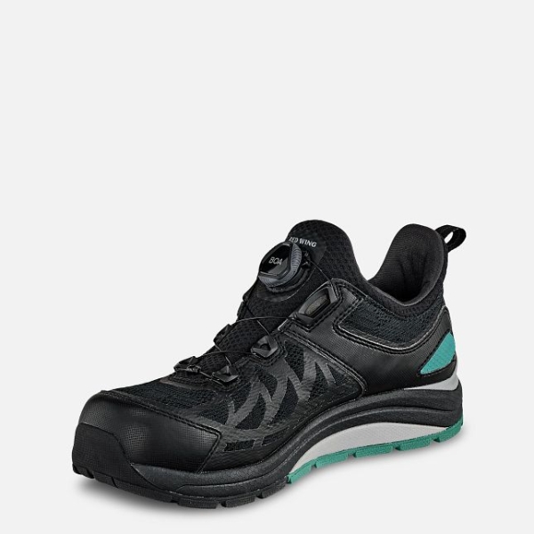 Black / Turquoise Women's Red Wing Cooltech™ Athletics Safety Toe Work Shoes | IE58913GR