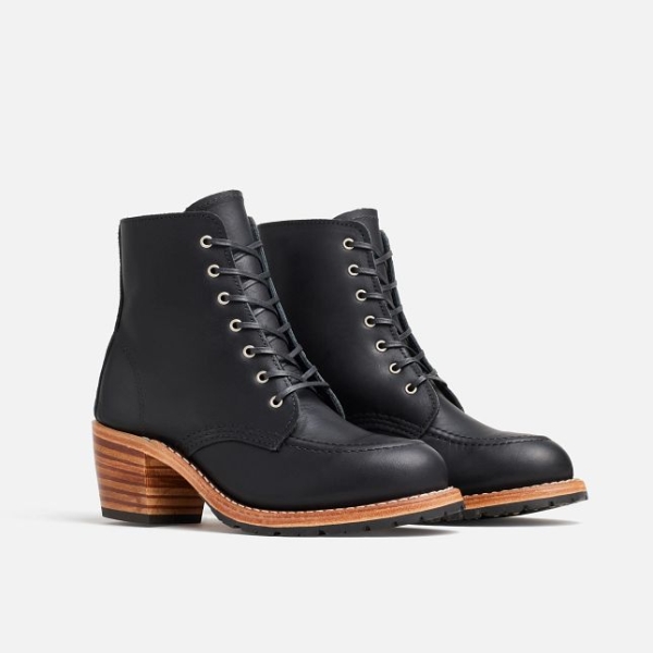 Black Women's Red Wing Heeled Boundary Leather Heritage Boots | IE37468LY