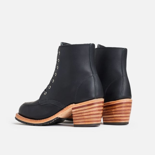 Black Women's Red Wing Heeled Boundary Leather Heritage Boots | IE37468LY