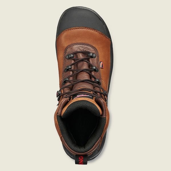 Brown / Black Men's Red Wing Crv 6-inch Waterproof Safety Toe Boot Work Boots | IE18635RL