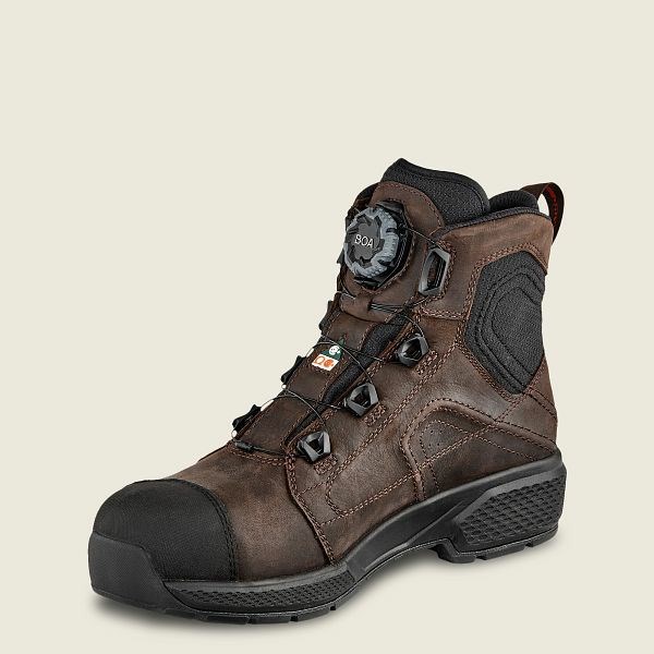 Brown / Black Men's Red Wing Exos Lite 6-inch Waterproof Safety Toe Boot Work Boots | IE36281VY