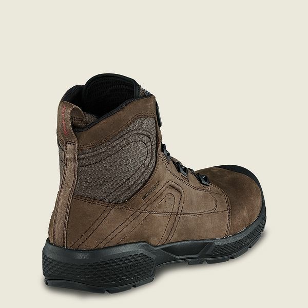 Brown / Black Men's Red Wing Exos Lite 6-inch Waterproof Safety Toe Boots | IE70428TU