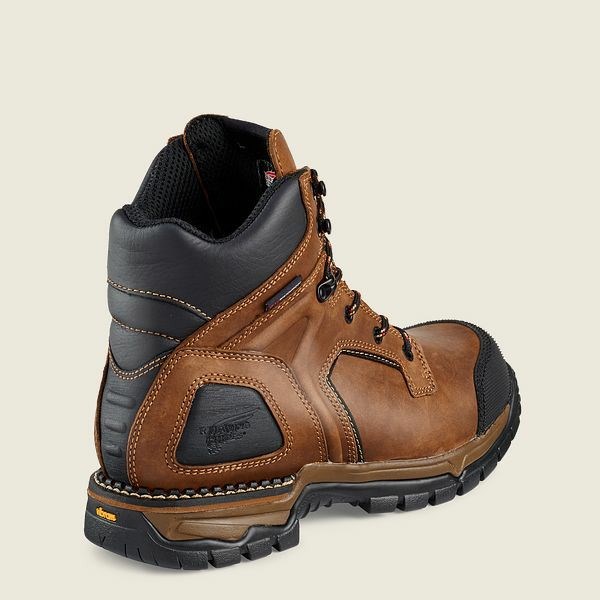 Brown / Black Men's Red Wing FlexForce 6-inch Waterproof Safety Toe Boots | IE23459OS