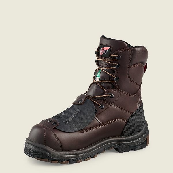 Brown / Black Men's Red Wing King Toe 8-inch Waterproof CSA Metguard Safety Toe Boots | IE06975NJ