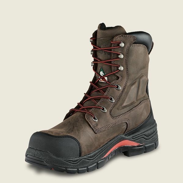 Brown / Black Men's Red Wing King Toe ADC 8-inch Insulated, Waterproof CSA Safety Toe Boots | IE02581MS