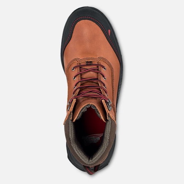 Brown Men's Red Wing Brnr XP 6-inch Waterproof Safety Shoes | IE28731ZB