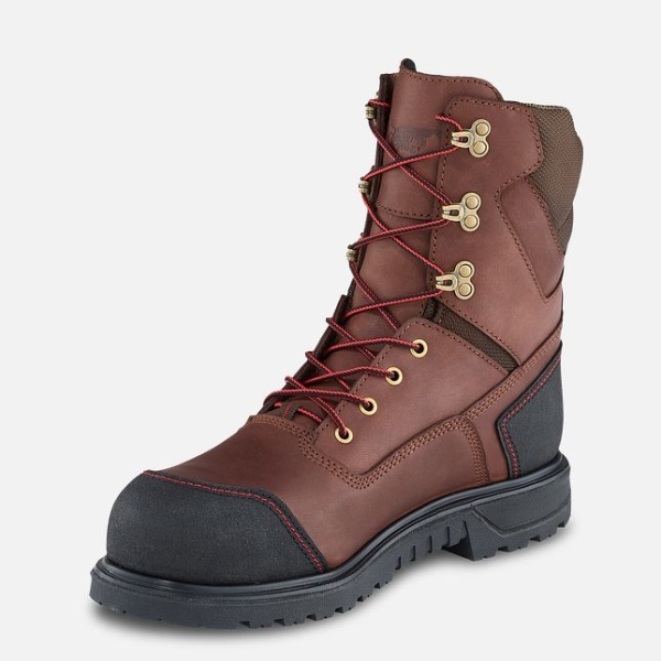 Brown Men's Red Wing Brnr XP 8-inch Insulated, Waterproof Safety Shoes | IE47823SF