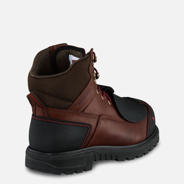 Brown Men's Red Wing Brnr Xp 6-inch Waterproof Metguard Work Boots | IE30428TL