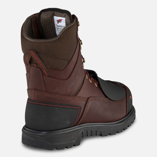 Brown Men's Red Wing Brnr Xp 8-inch Waterproof Metguard Work Boots | IE13842NC