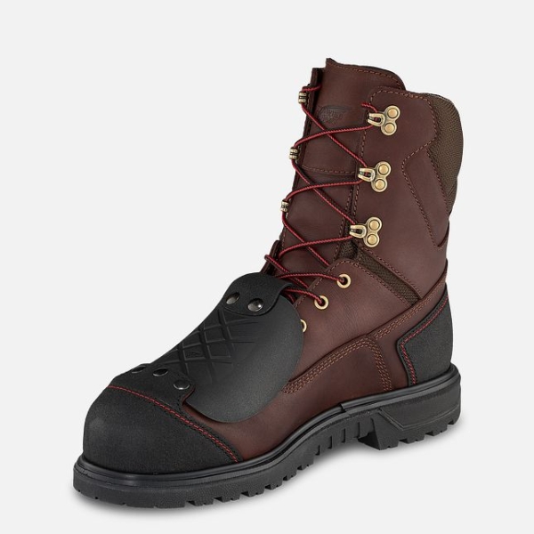 Brown Men's Red Wing Brnr Xp 8-inch Waterproof Metguard Work Boots | IE13842NC