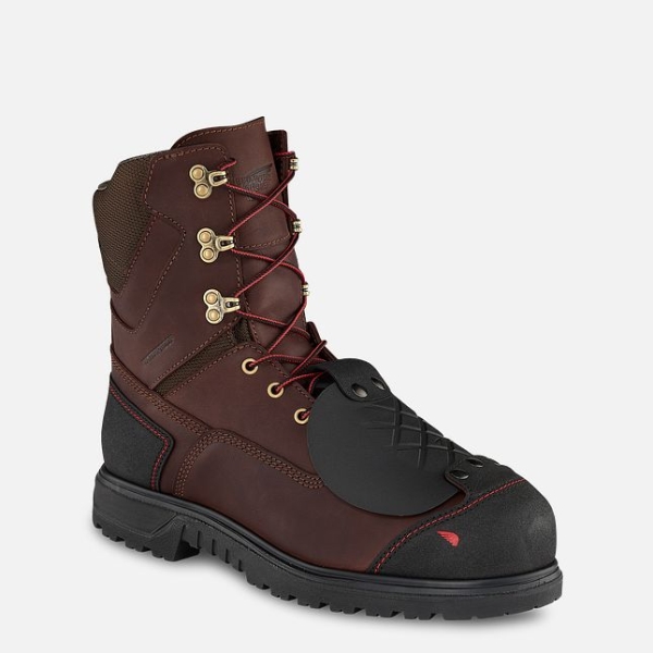 Brown Men\'s Red Wing Brnr Xp 8-inch Waterproof Metguard Work Boots | IE13842NC