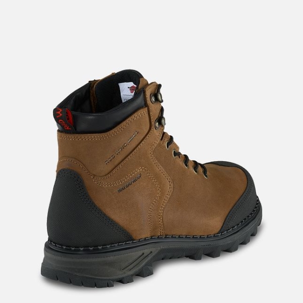 Brown Men's Red Wing Burnside 6-inch Waterproof Safety Shoes | IE69754KF