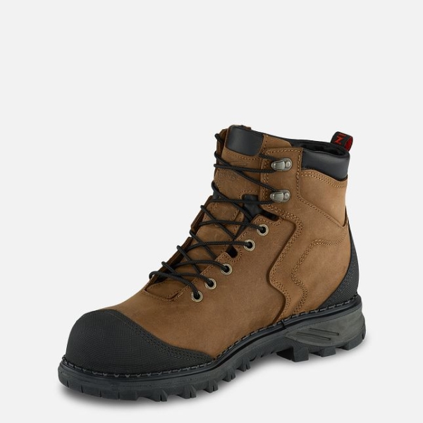 Brown Men's Red Wing Burnside 6-inch Waterproof Safety Shoes | IE69754KF