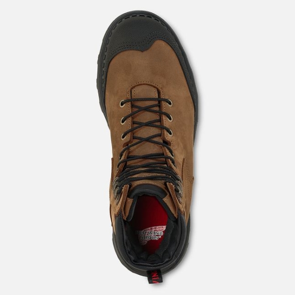 Brown Men's Red Wing Burnside 8-inch Waterproof Safety Shoes | IE49235XT