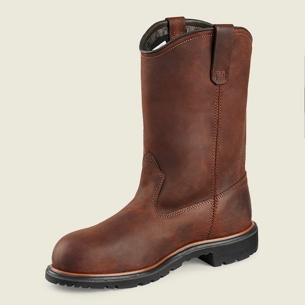 Brown Men's Red Wing DynaForce 11-inch Waterproof Safety Toe Pull-On Boot Work Boots | IE91623AP