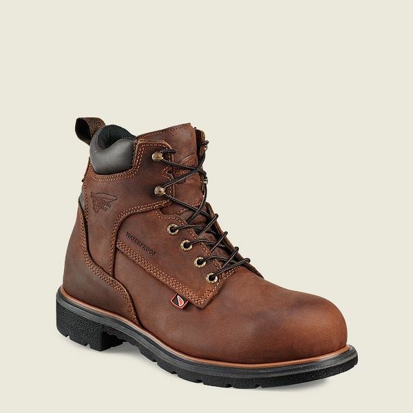 Brown Men\'s Red Wing DynaForce 6-inch Waterproof Safety Toe Boots | IE31058BR