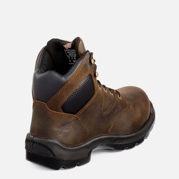 Brown Men's Red Wing Flexbond 6-inch Metguard Safety Shoes | IE10964YH