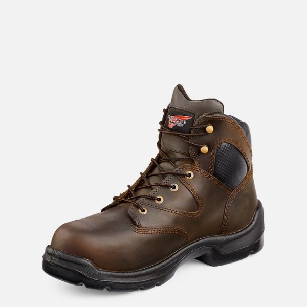 Brown Men's Red Wing Flexbond 6-inch Metguard Safety Shoes | IE10964YH