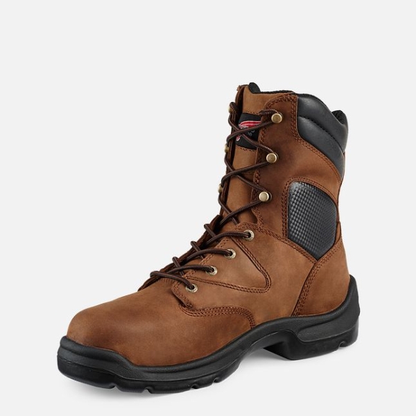 Brown Men's Red Wing Flexbond 8-inch Metguard Work Boots | IE70158SA