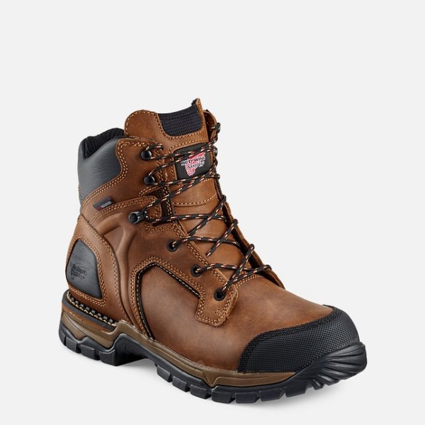 Brown Men\'s Red Wing Flexforce® 6-inch Waterproof Work Boots | IE25819PQ