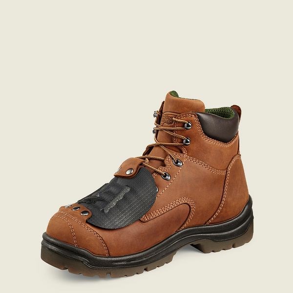 Brown Men's Red Wing King Toe 6-inch Safety Toe Metguard Boot Work Boots | IE58013BT