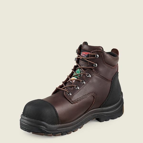 Brown Men's Red Wing King Toe 6-inch Waterproof CSA Safety Toe Boot Work Boots | IE90563HB