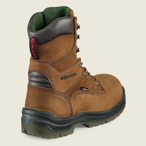 Brown Men's Red Wing King Toe 8-inch Insulated, Waterproof Safety Toe Boot Work Boots | IE24596XL