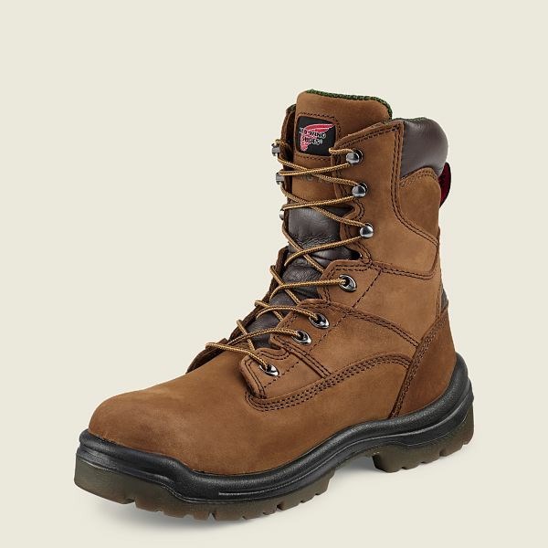 Brown Men's Red Wing King Toe 8-inch Waterproof Soft Toe Boot Work Boots | IE67540DR