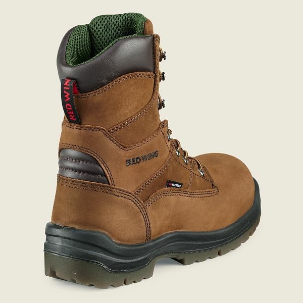 Brown Men's Red Wing King Toe 8-inch Waterproof Safety Toe Boots | IE78546UD