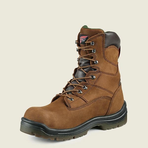 Brown Men's Red Wing King Toe 8-inch Waterproof Safety Toe Boots | IE78546UD