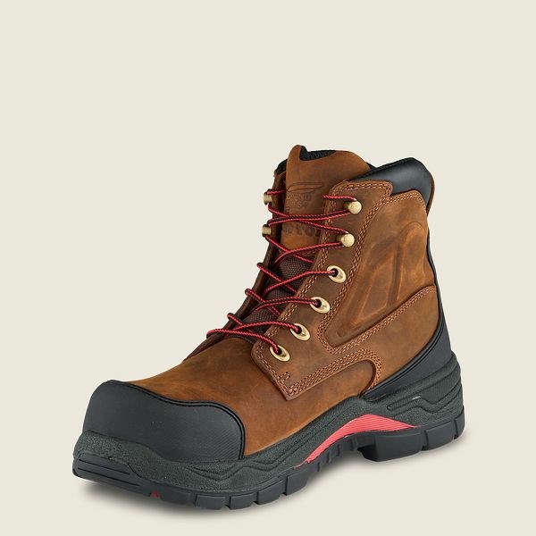 Brown Men's Red Wing King Toe ADC 6-inch Waterproof Safety Toe Boot Work Boots | IE54021GE