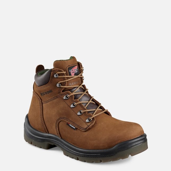 Brown Men\'s Red Wing King Toe® 6-inch Waterproof Safety Shoes | IE16485LS