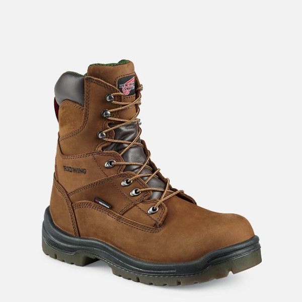 Brown Men\'s Red Wing King Toe® 8-inch Insulated, Waterproof Safety Shoes | IE20983HW