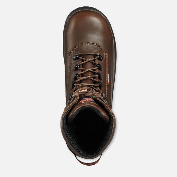 Brown Men's Red Wing King Toe® 8-inch Insulated, Waterproof CSA Safety Shoes | IE56923JV