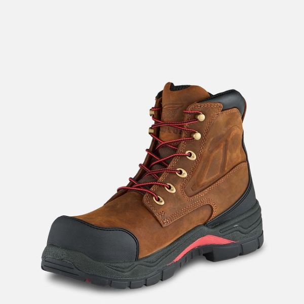 Brown Men's Red Wing King Toe® Adc 6-inch Waterproof Safety Shoes | IE21307CM