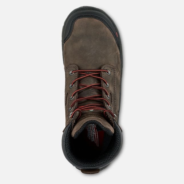 Brown Men's Red Wing King Toe® Adc 8-inch Waterproof CSA Metguard Safety Shoes | IE37905BK